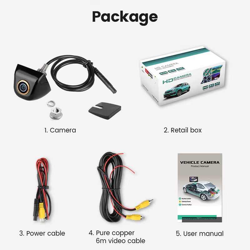 Golden Lens 1920X1080P Car Rear View Camera 170° Full HD Night Vision Reverse AHD Fisheye Vehicle Parking Camera