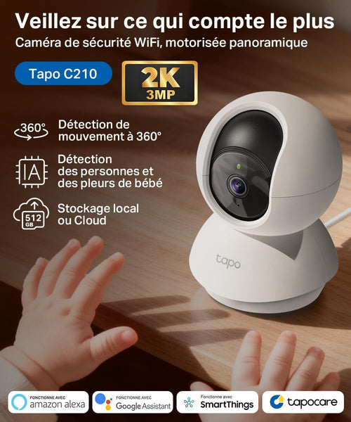 TP-Link Tapo C210 – Caméra intérieure Wi-Fi 2K 360°