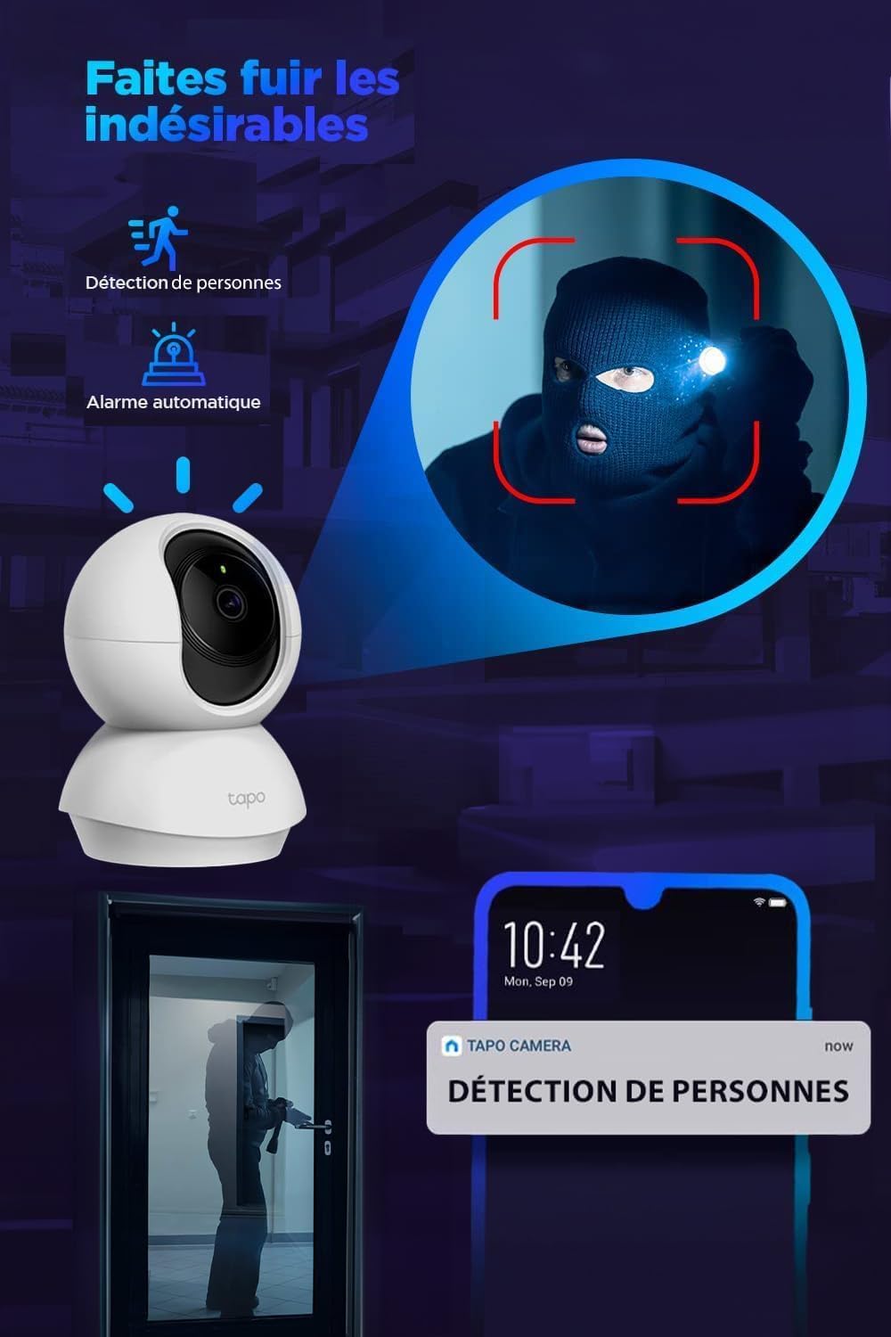 TP-Link Tapo C210 – Caméra intérieure Wi-Fi 2K 360°